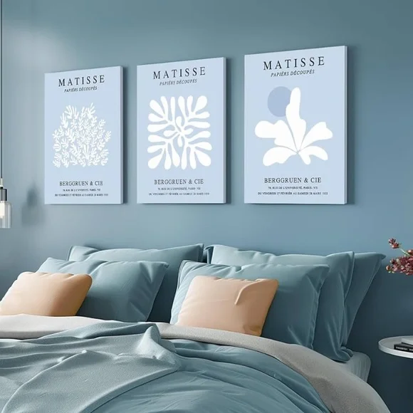 NWT Henri Matisse Blue Coral Wall Art (Set of 3) - Picture 3 of 4